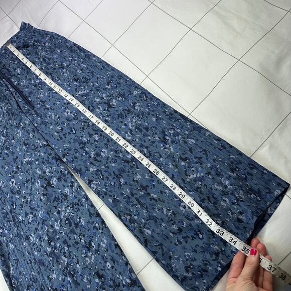 Athleta Pants Womens 2 Blue Avenue Wide Leg Crop Granite Speckle Pull On Travel - Picture 12 of 13